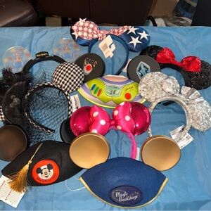 Bundle Mickey/Minnie Mouse Ears 9 piece